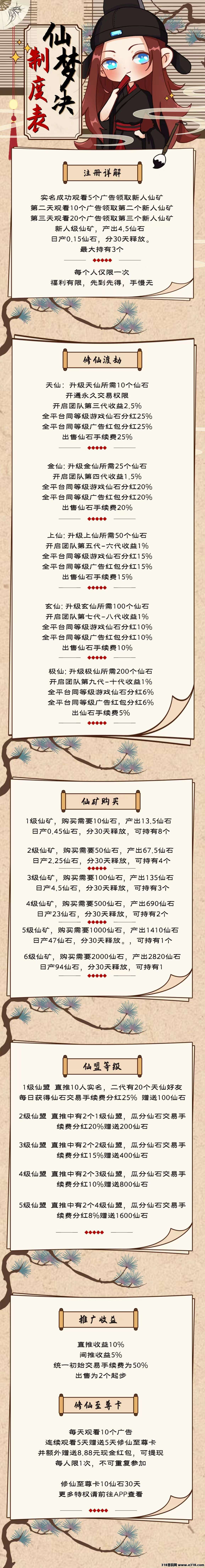 仙梦决，今天上线，扶持代1（连续3天任务）