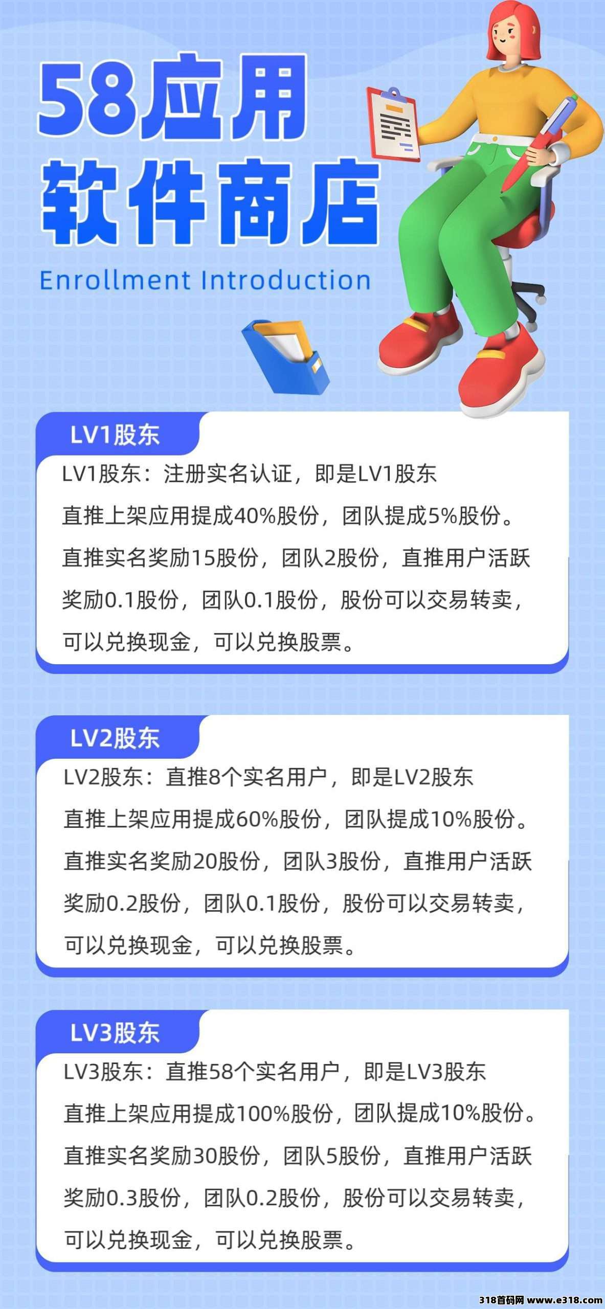 首码58应用，0撸首选，每天得股份变现，速度上车